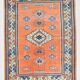 5x7 Pumpink Orange & Blue Turkish Rug, 154x203Cm