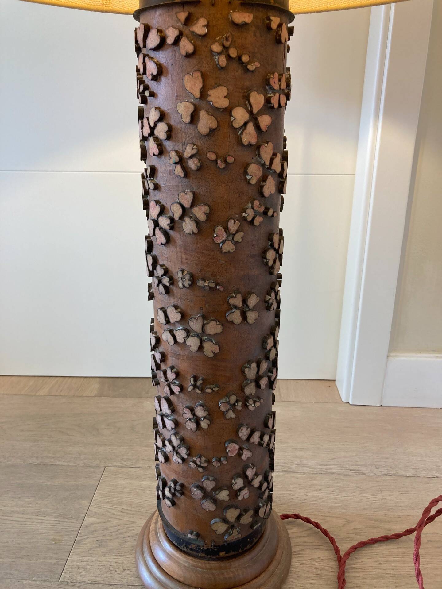 Printing roll lamp, Wood and Brass, Late 19th century