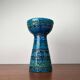 Mid-century modern blue ceramic candlestick Rimini by Aldo Londi for Bitossi, Italy, 1960s.