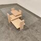 Pink marble coffee table by Willy Ballez, 1970s