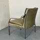 Modernist Mid Century Walter Knoll steel and leather lounge chair