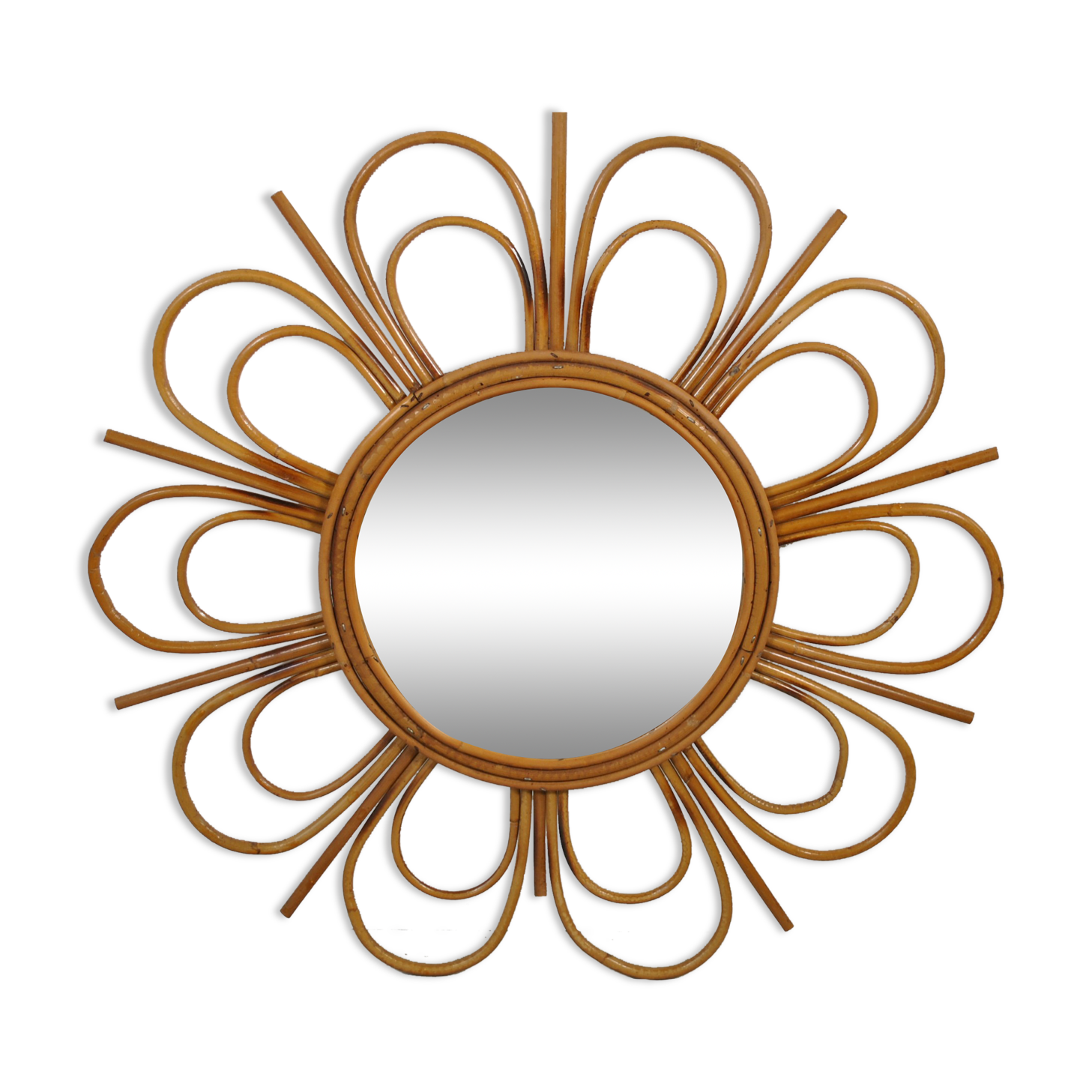 Rattan mirror 1960 58cm