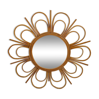 Rattan mirror 1960 58cm