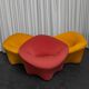 Set of 3 Space Age armchairs in the style of Pierre Paulin.