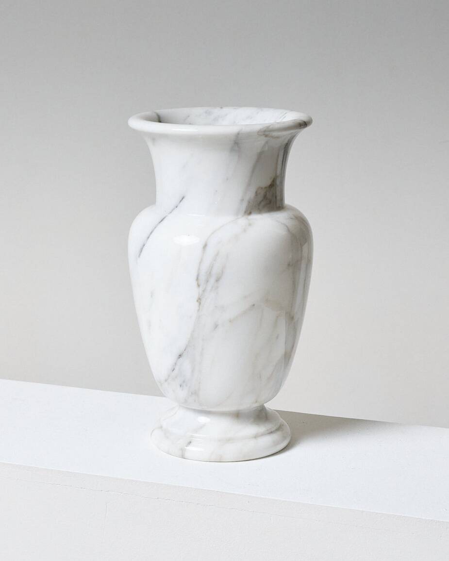 White carrara marble vase, 1970s