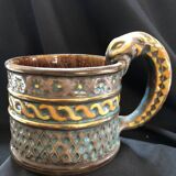 Roy Gralon pitcher by René Quillivic (1879-1969) Henriot Quimper earthenware work from the 60s