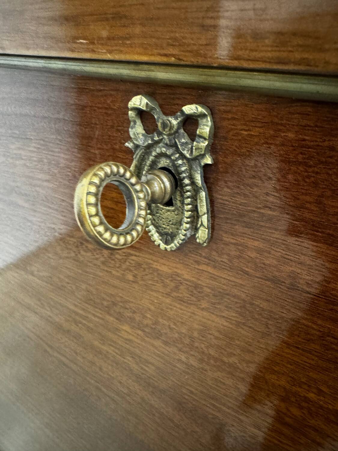 Louis XVI style secretary with marble top