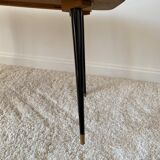 Rectangular vintage coffee table in black and gold glass