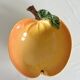 Large vintage salad bowl slip apple shape hand painted earthenware