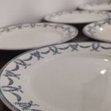 Set of 7 iron earth flat plates u&c sarreguemines and digoin