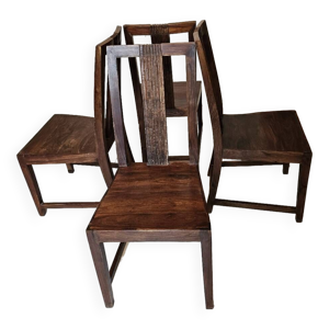4 chaises palissandre - massif