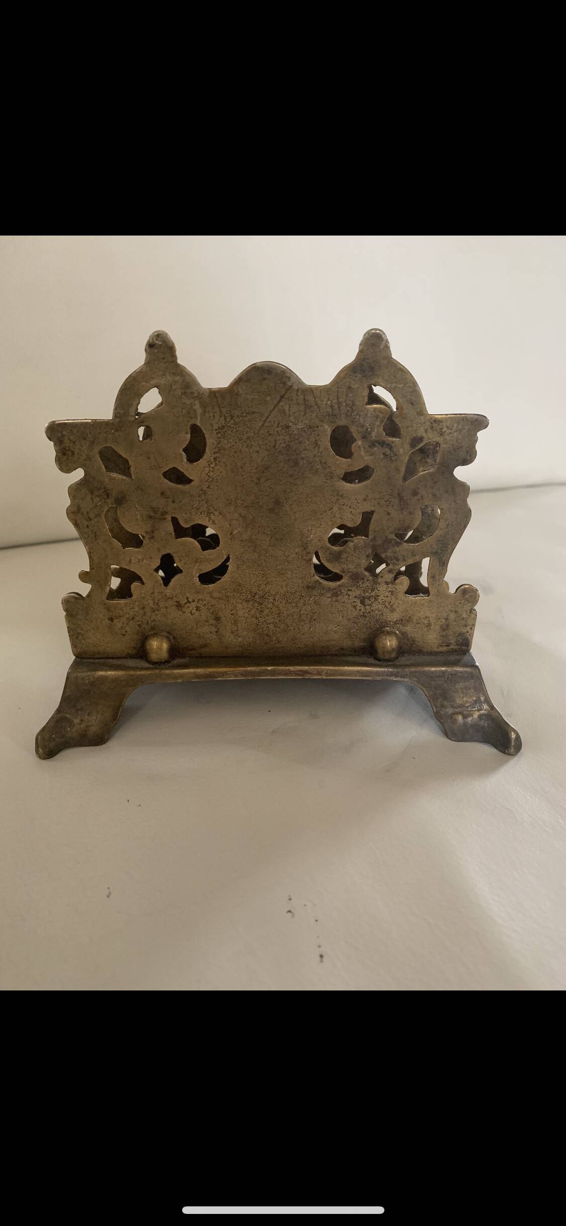 Old brass mail holder