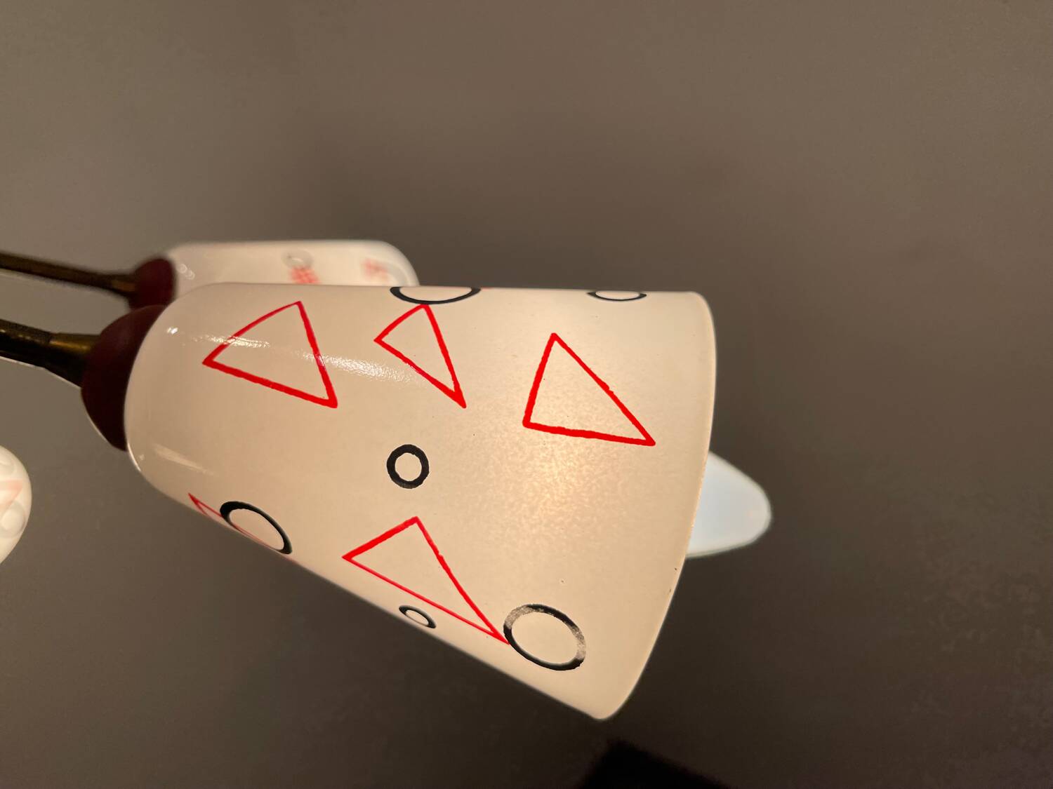 Italian Geometric Bronze chandelier 1950’s