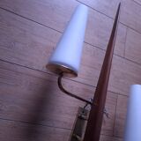 60's teak wall light from Maison Lunel