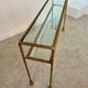 Antique console table in twisted gilded brass and glass Italian design from the 60s vintage table