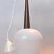 Suspension Louis Kalff  teck et opaline blanche 1950/1960.