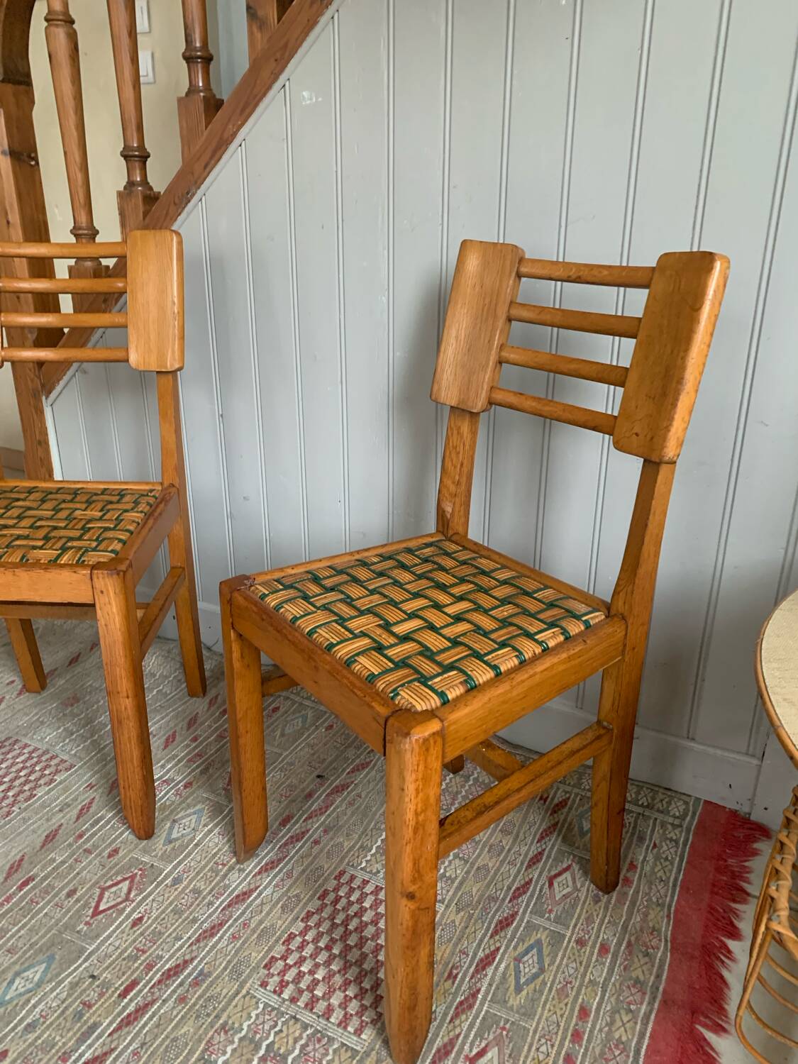 Pair of chairs in the style of Pierre Cruege