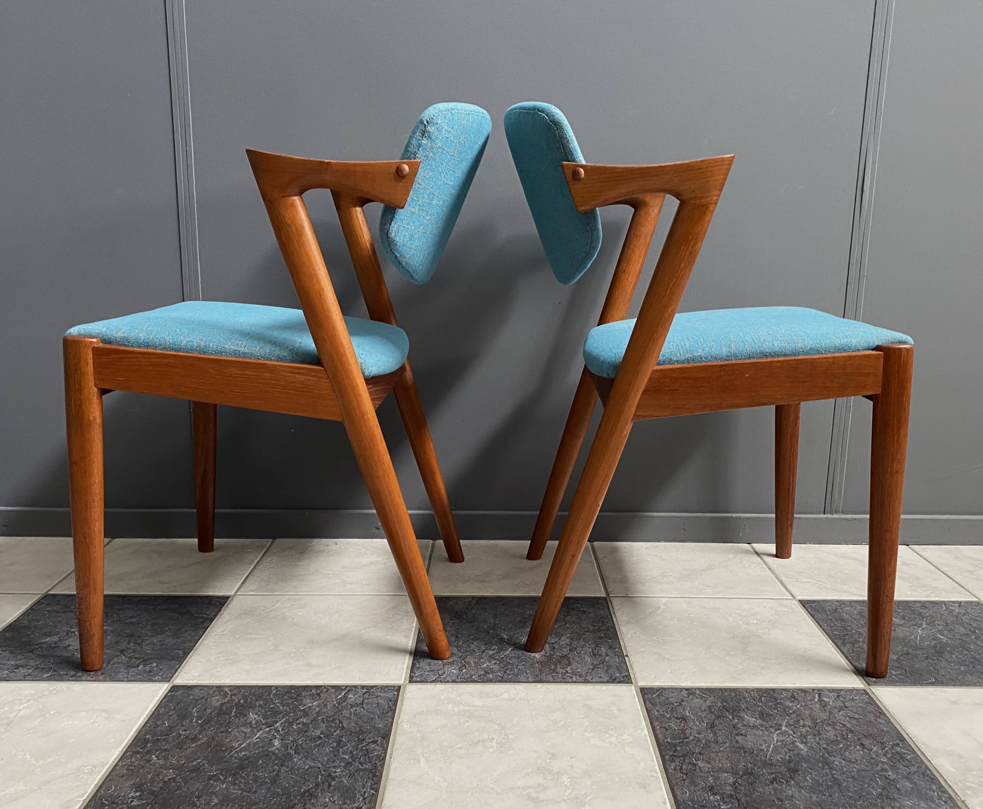 Set of 2 Kai Kristiansen Model 42 Teak Z-chairs for  Shou Andersen Denmark