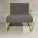 Modular tubular bench in yellow & grey fabric
