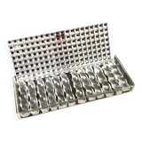 1970s Box of 12 transparent Plexiglas knife holders