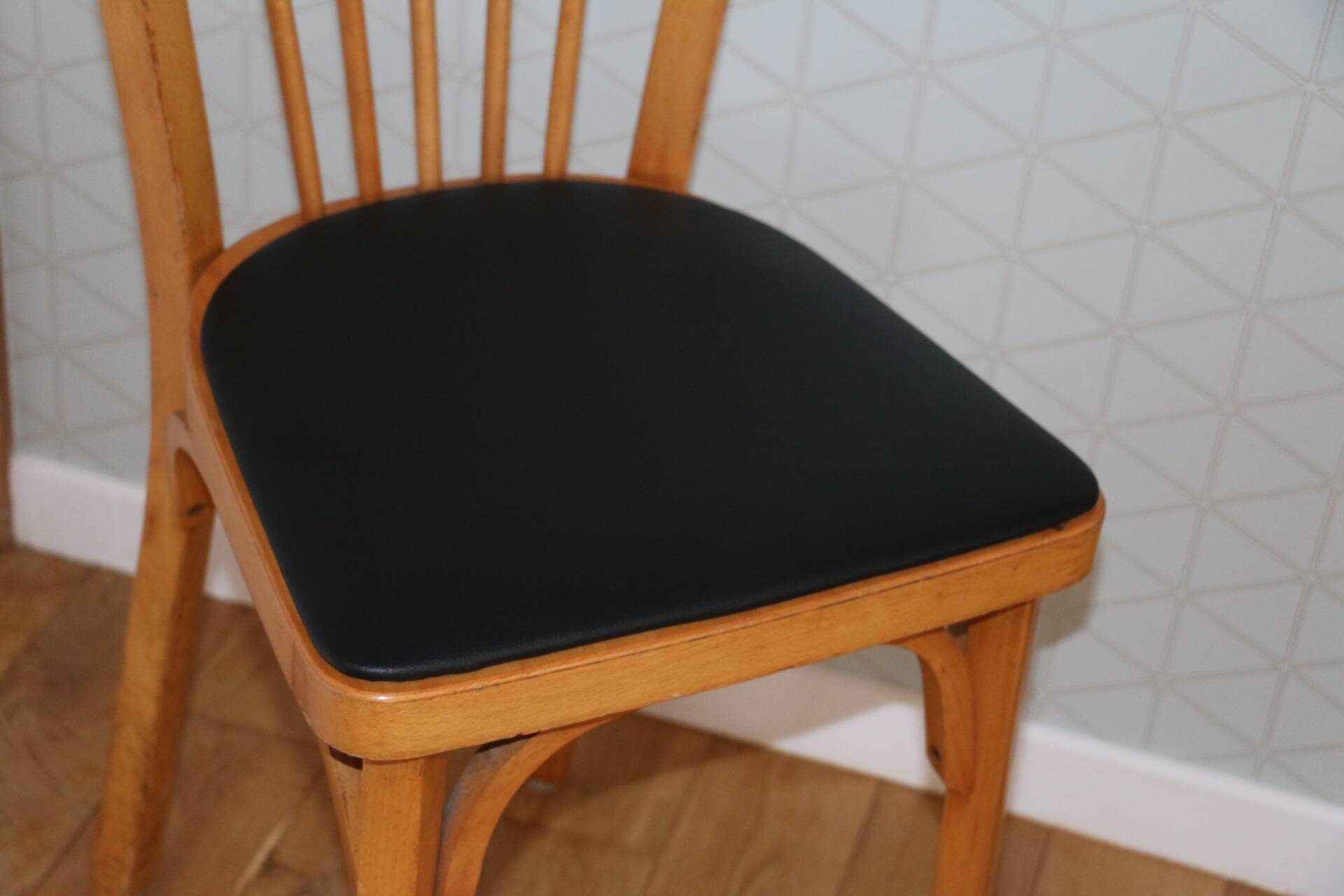 Baumann n°12 black skai chair, light beech