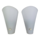 Pair of 1950s striped plastic wall lights.