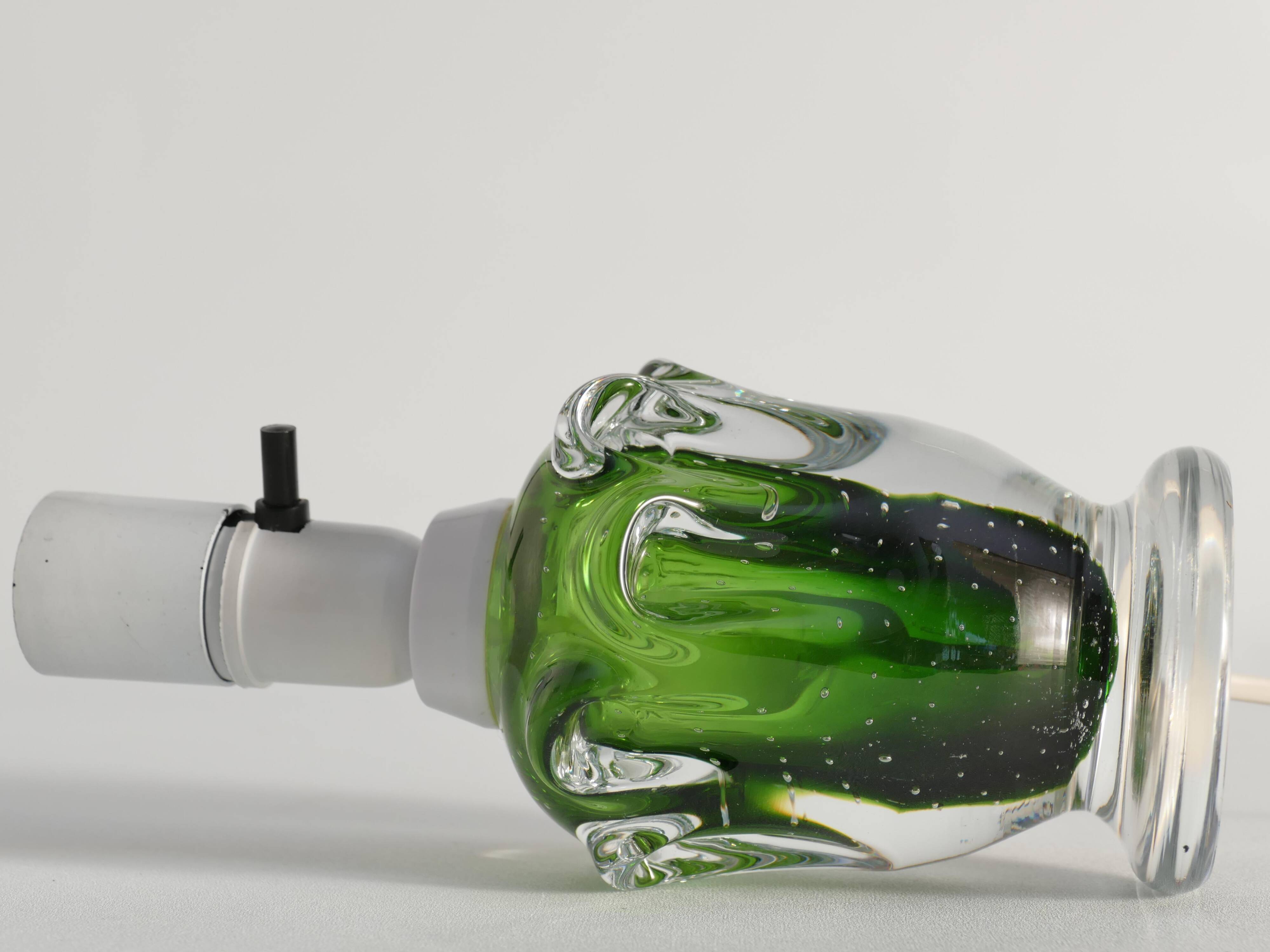 Green Glass Table Lamp Börne Augustsson, Åseda, 1950s