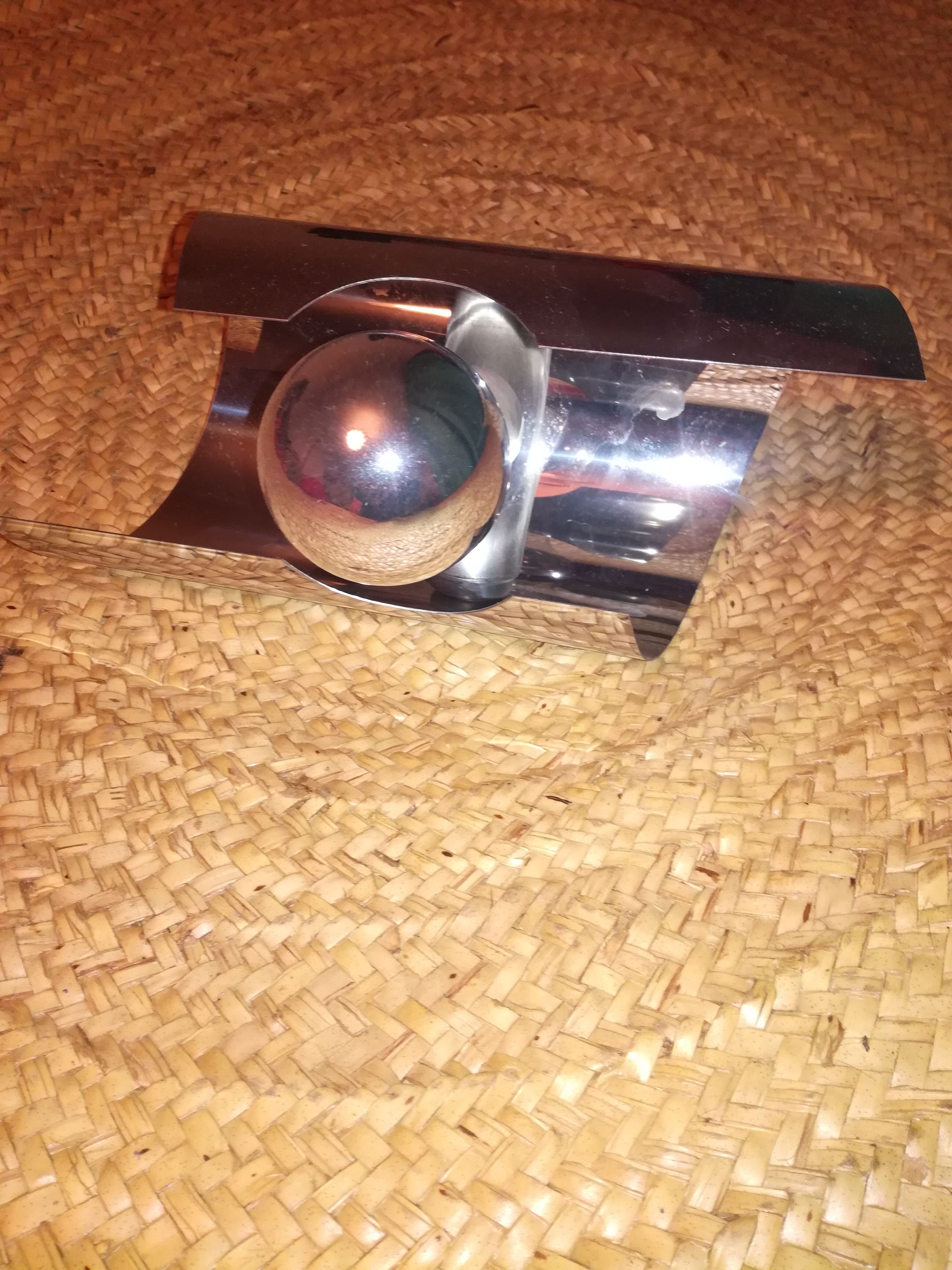 Four 70s chrome wall light