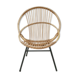 Rattan and metal chair