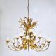 Hans Kögl XL Hollywood Regency golden wheat floral bouquet in iron, 1970s