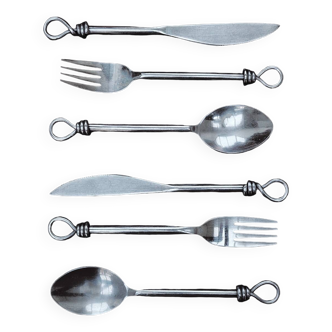 Set of 6 twisted cutlery