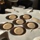 Set of 6 small stoneware dessert plates, Oxford brand, made in Brazil