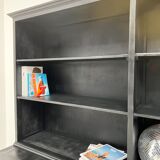 Buffet 2 corps, format XXL, ancien meuble d'école en bois