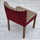 1960s, set of 2 Danish easy chairs, traditional Danish woven wool fabric.