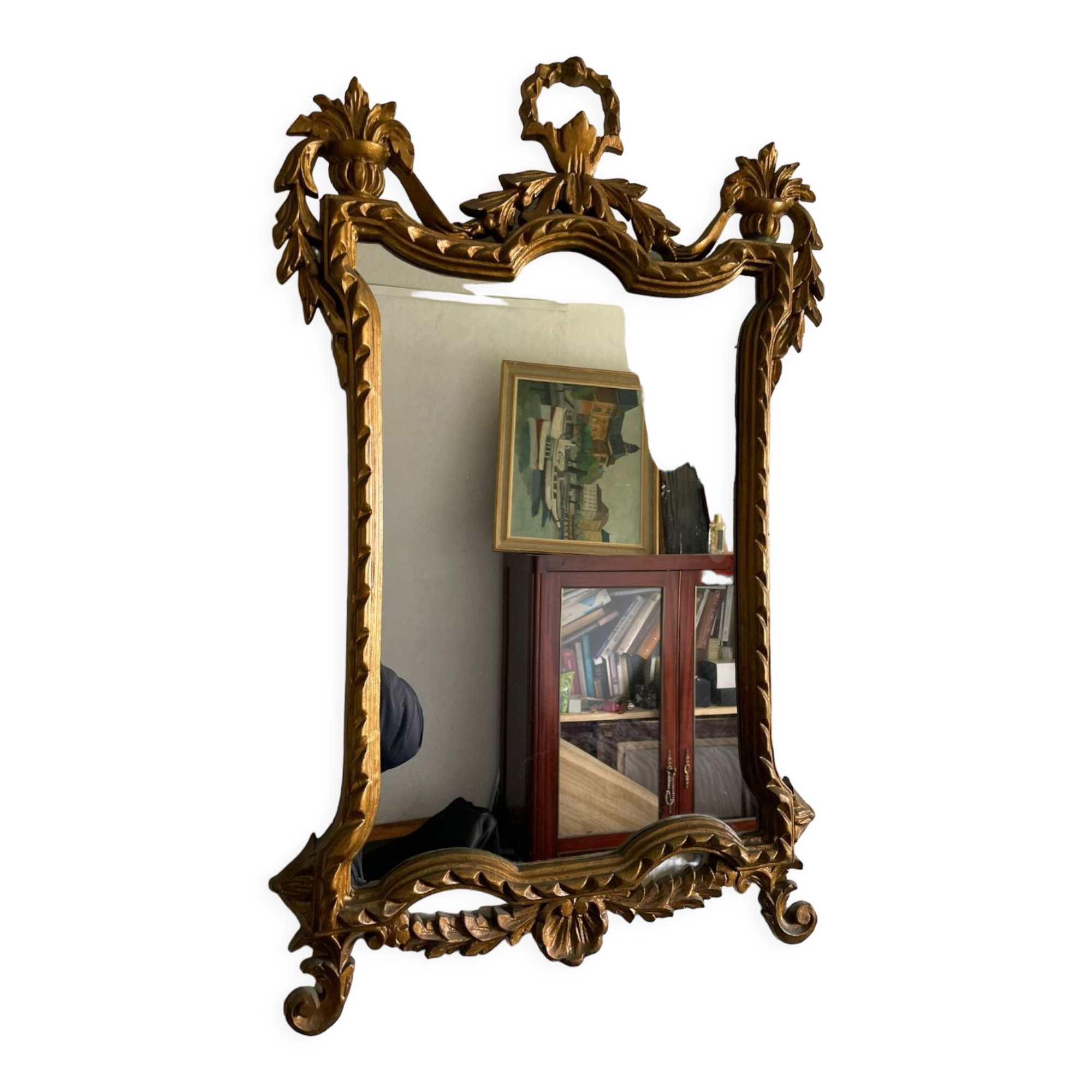 Miroir bois sculpté style régence