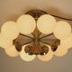 Beautiful 1960s Space Age brass ceiling lamp with 10 glass balls by Kaiser