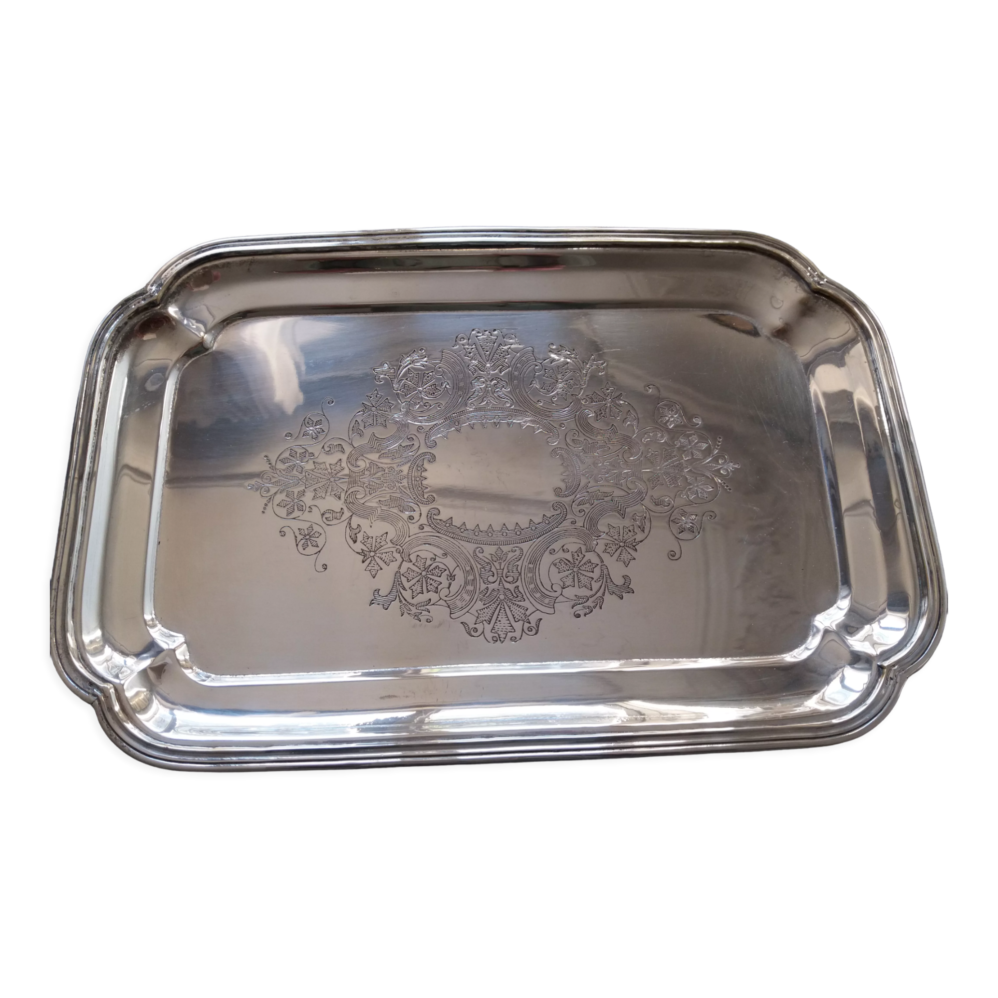 Small rectangular silver metal top
