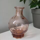 60s pink vase in transparent glass