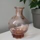 Vase rose année 60 en verre transparent