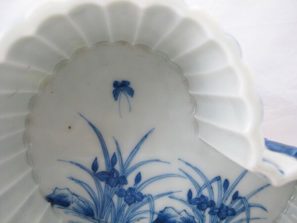 Ancienne jardinière en porcelaine bleu blanc Chinois ou Japonais fin 19è ou début 20è siècle