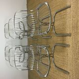 Set of 6 vintage chrome steel chairs attributed to Gastone Rinaldi 1970
