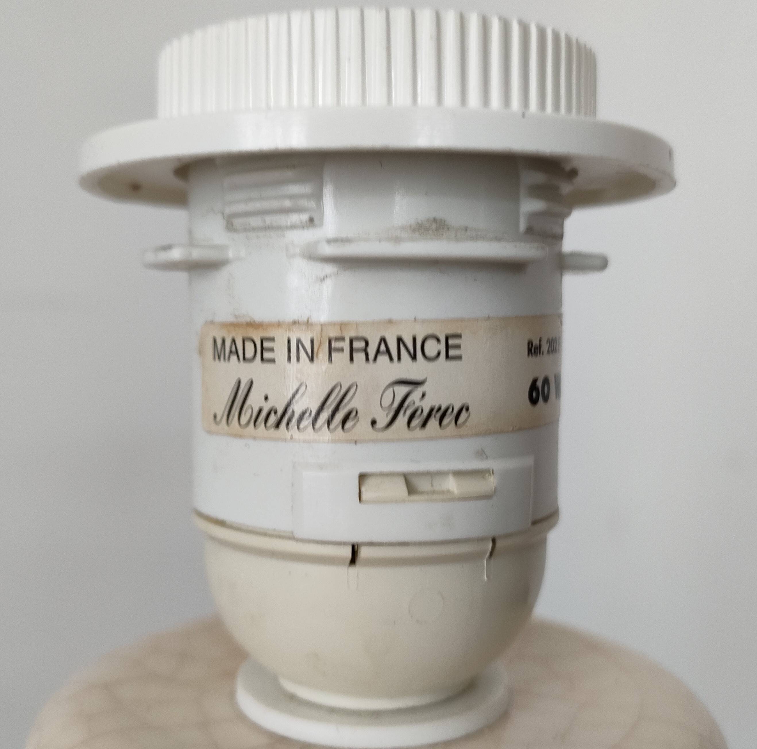 Longwy Lamp - Michelle Férec - Cracked Ceramic - 1980s