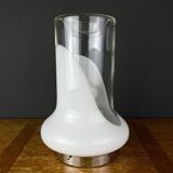 Vintage table lamp in white glass, Italy, 1970s