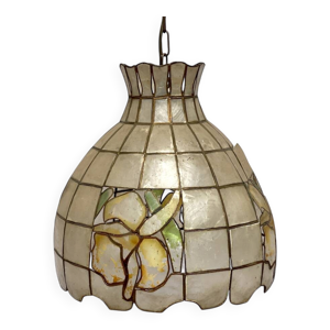 Suspension en feuille - nacre laiton