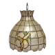 Suspension en feuille nacre et laiton vintage 1970's