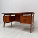 1960s vintage Danish design teak desk model 75 by Gunni Omann for Omann Jun