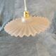 Vintage opaline pink pleated molded glass pendant light