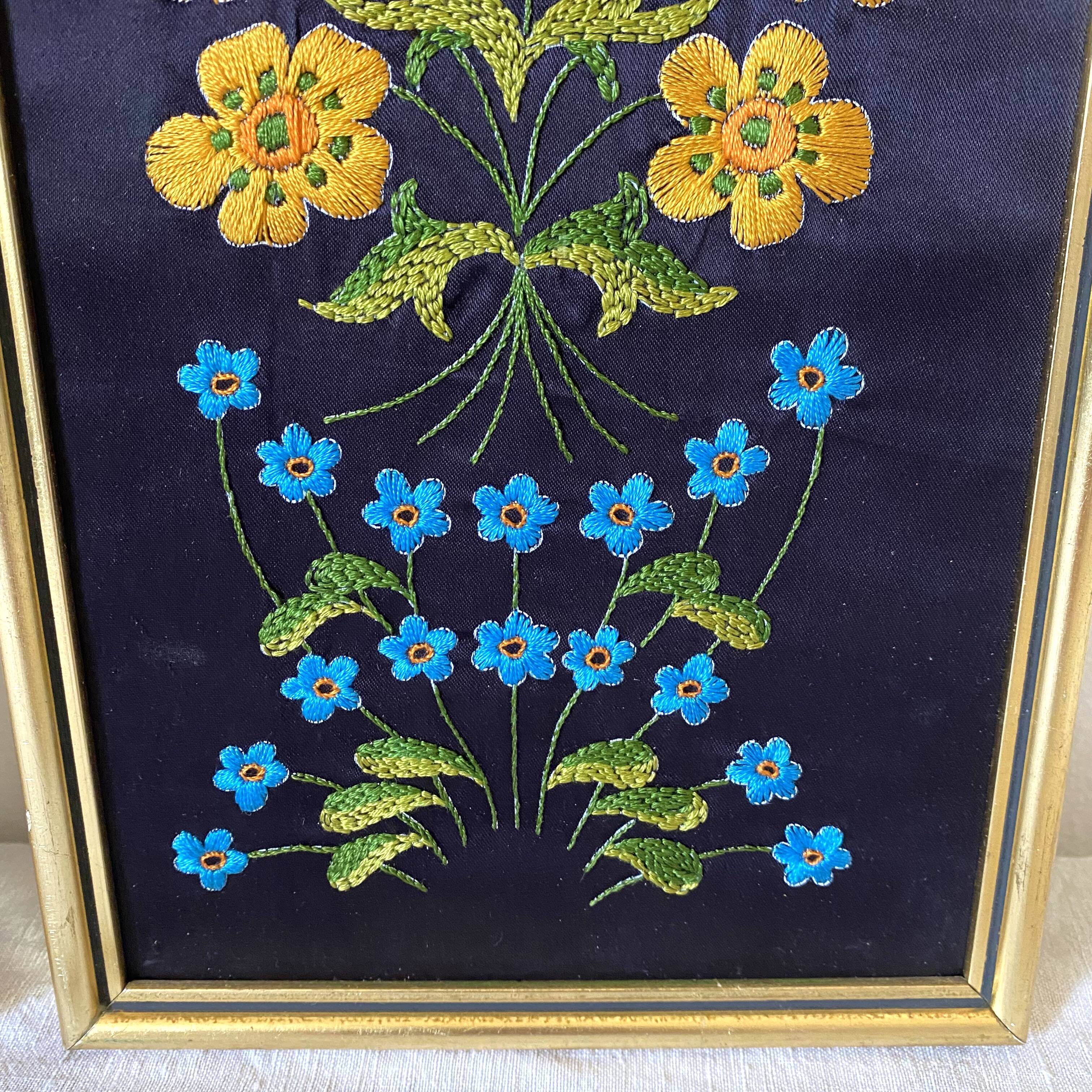 Framed vintage embroidery
