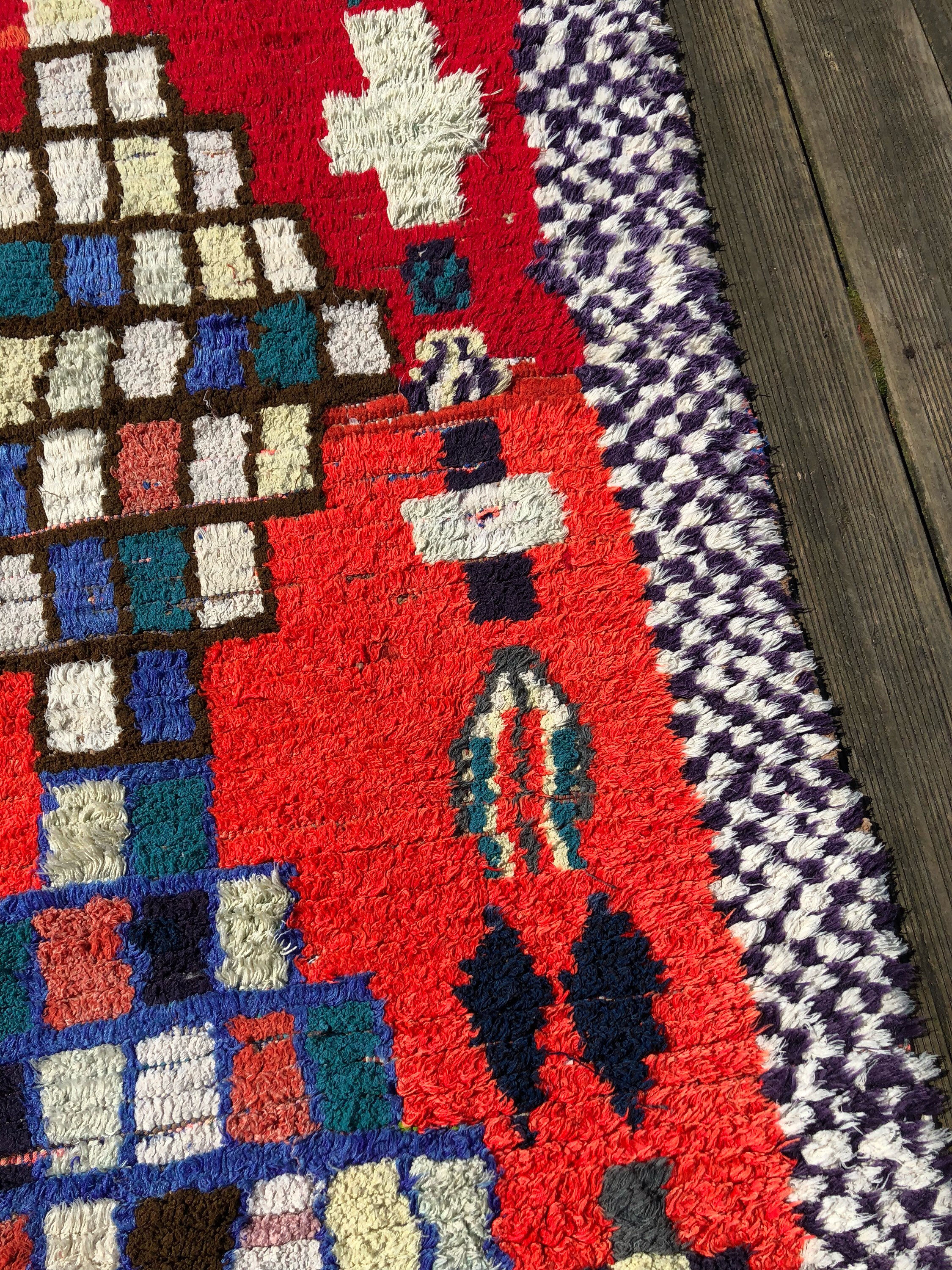 Berber carpet boucherouite 260 x 95 cm