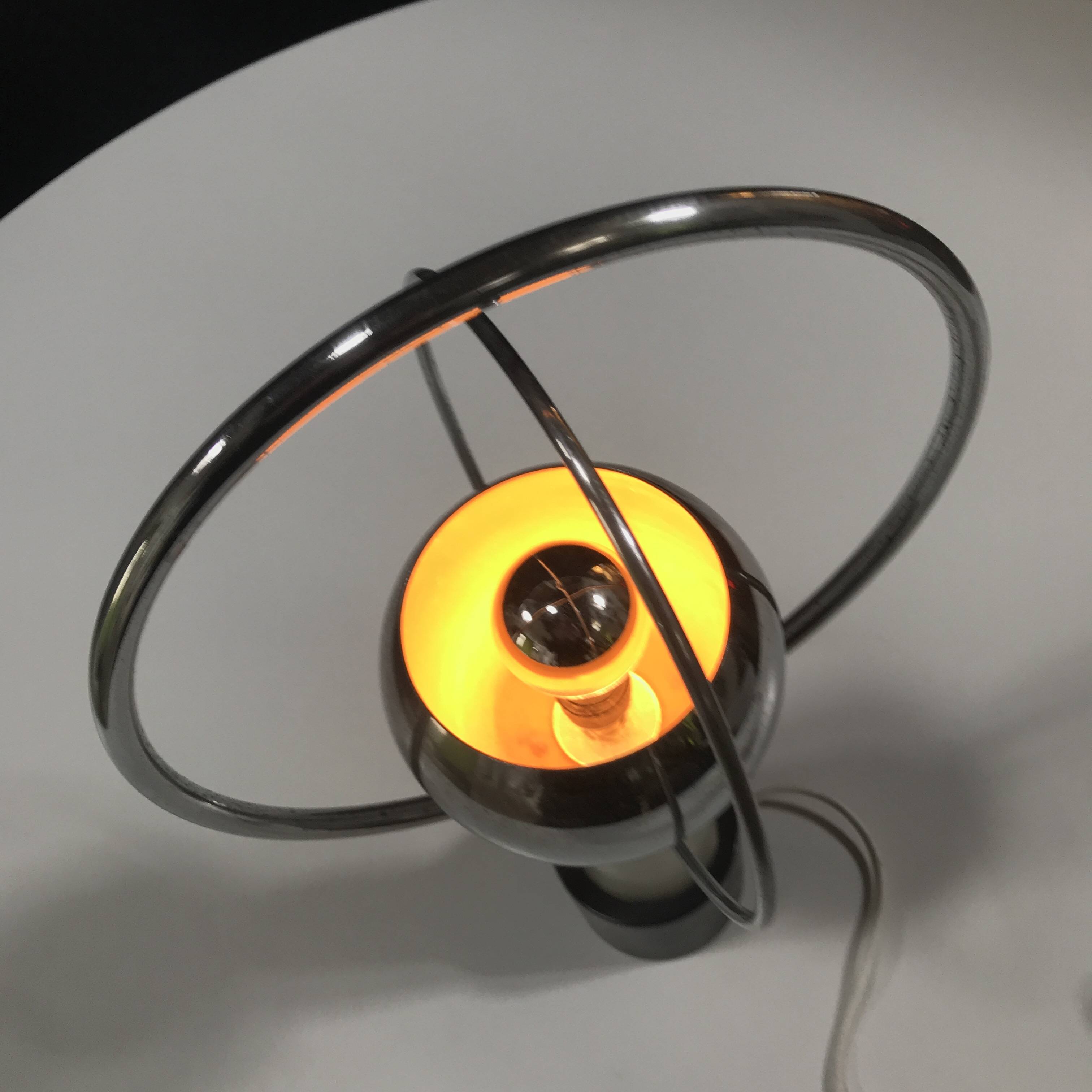 Vintage Table Lamp • Rings • Steel/Wood • Space Age • 1970